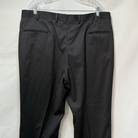 Jos A Bank Black 100% Wool Dress Pants Pleated Front Cuffed Hems Mens 41x29 Reg - Picture 4 of 16